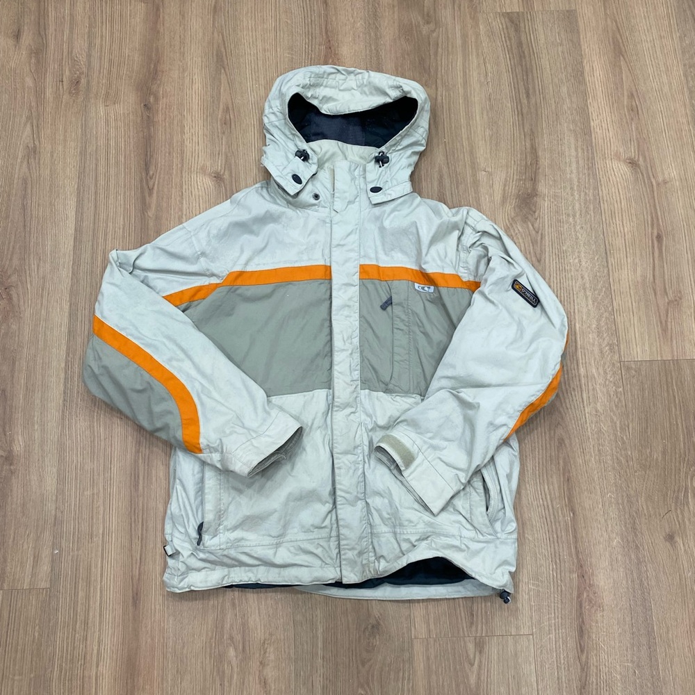 O'Neill Men's Light Gray and Orange Ski Jacket